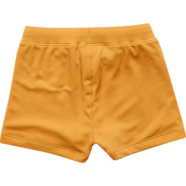 Boy's Euro Ribbed Shorts, Yellow - Swim Trunks - 3