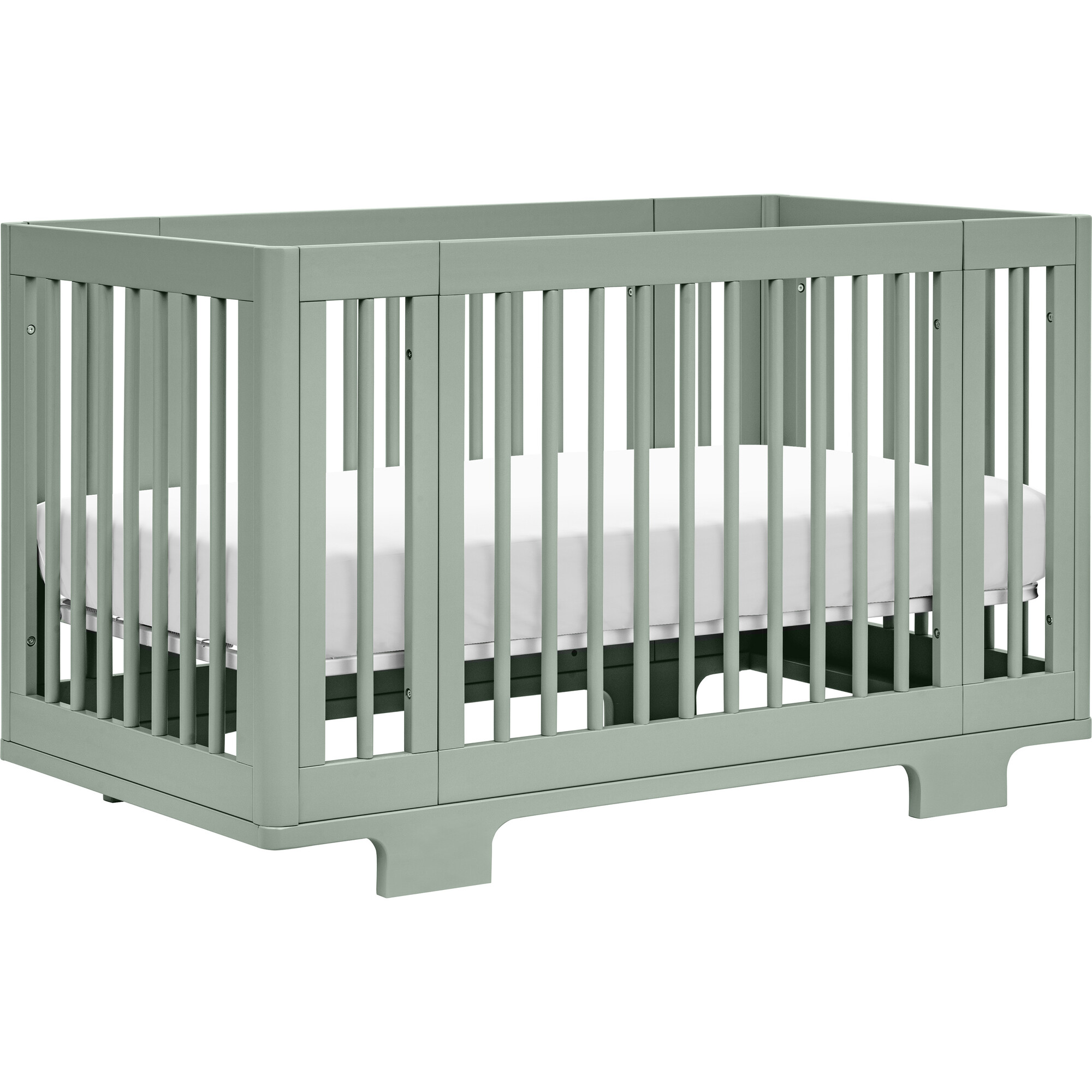 Yuzu 8-In-1 Convertible Crib with All-Stages Conversion Kits, Light Sage - Cribs - 1