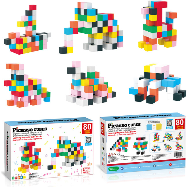 Magnet Cube Building Blocks 80 Pieces 1.2" 3CM Magnetic Cubes - STEM Toys - 1