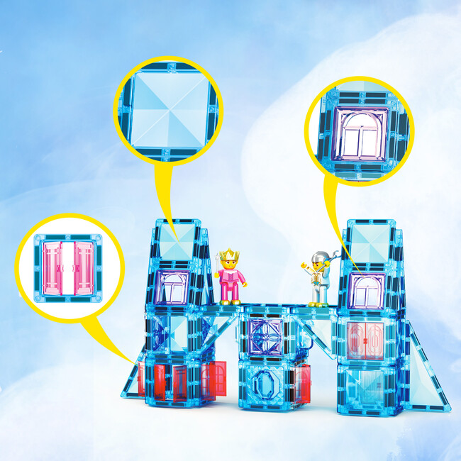 71pc Mini Diamond Series Winter Ice Theme Magnetic Tile Building Blocks Travel Toy Set - STEM Toys - 3