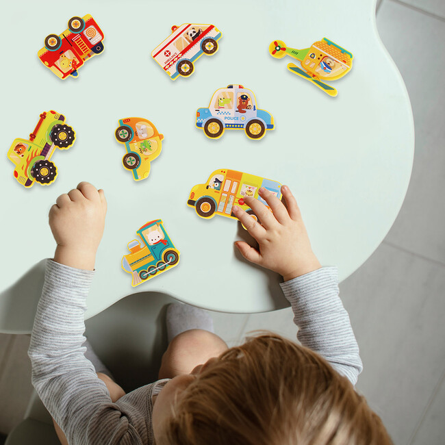 8pc Magnet Building Blocks Metro City 8 Vehicle Magnetized Action Figures - PTA24 - STEM Toys - 7