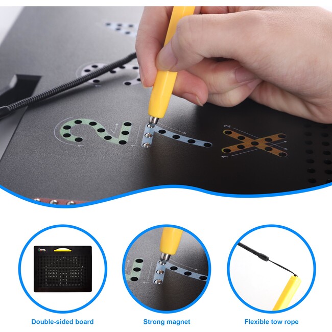 2PK 4-in-1 Magnetic Drawing Board 12x10 inch Large Magnet Tablet Pad - STEM Toys - 4