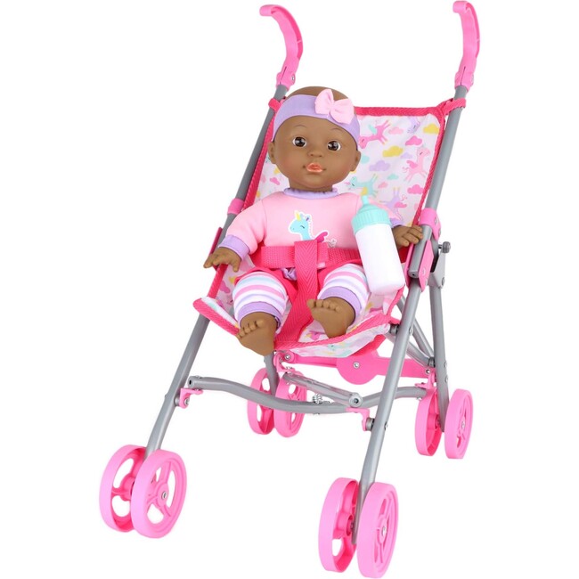 Dream Collection 12" Baby Doll Care Gift set w/ Doll Stroller