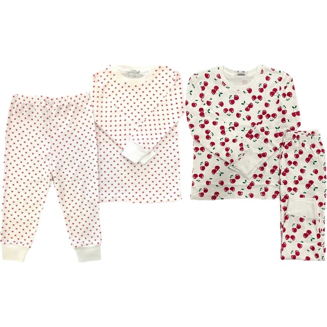 Kids Print Cuffed Pajamas 2-Pack, Hearts & Cherries