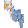 Kids Print Cuffed Pajamas 2-Pack, Mixed Dinosaurs & Blue Dinosaurs - Pajamas - 1 - thumbnail