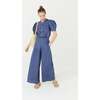 Women's Culotte High Waist Pleated Wide Pants, Deep Blue - Pants - 4