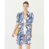 Women's Athina Mao V-Neck Short Puff Sleeve Dress, Mykonos - Dresses - 4