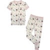 Once Upon a Time Bamboo Short Sleeve Kids Pajama Pants Set, White - Pajamas - 1 - thumbnail