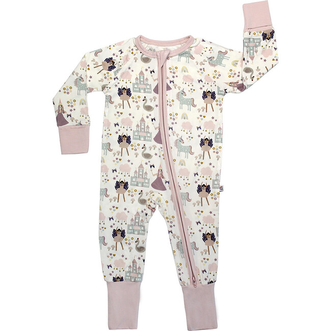 Once Upon a Time Bamboo Convertible Baby Pajama, White