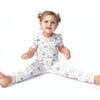 Once Upon a Time Bamboo Short Sleeve Kids Pajama Pants Set, White - Pajamas - 2