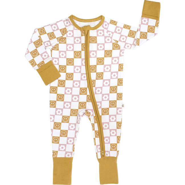 Happy Daze Pink Bamboo Convertible Baby Pajama, Multi