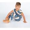 Happy Daze Blue Bamboo Short Sleeve Kids Pajama Pants Set, Multi - Pajamas - 2