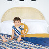 Happy Daze Blue Bamboo Short Sleeve Kids Pajama Pants Set, Multi - Pajamas - 3