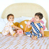 Happy Daze Blue Bamboo Short Sleeve Kids Pajama Pants Set, Multi - Pajamas - 4