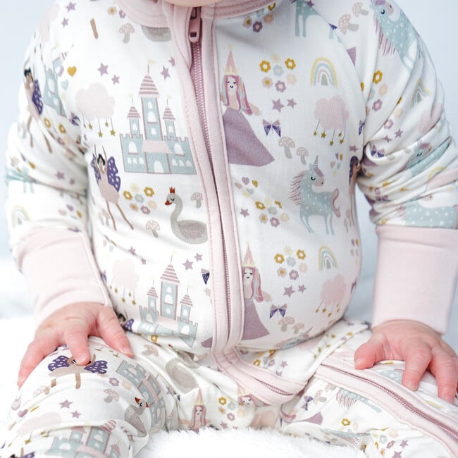 Once Upon a Time Bamboo Convertible Baby Pajama, White - Pajamas - 5