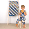 Happy Daze Blue Bamboo Short Sleeve Kids Pajama Pants Set, Multi - Pajamas - 5