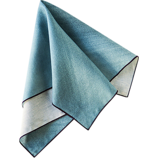 Blue Sunbeam Napkin with Maroon Trim