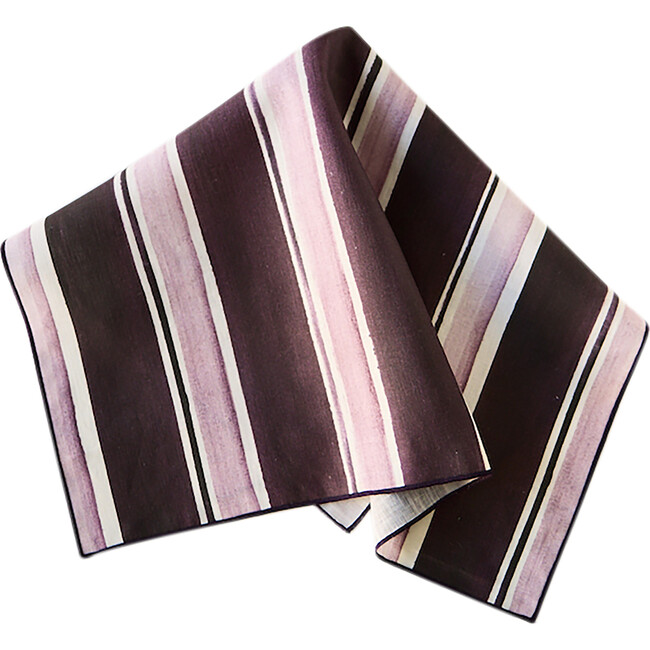 Rose Stripe Napkin with Maroon Trim