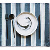 Grey and Blue Stripe Placemat with Maroon Trim - Tabletop - 1 - thumbnail