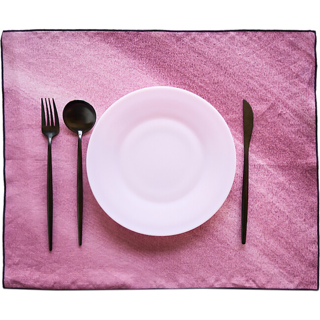 Rose Sunbeam Placemat with Maroon Trim