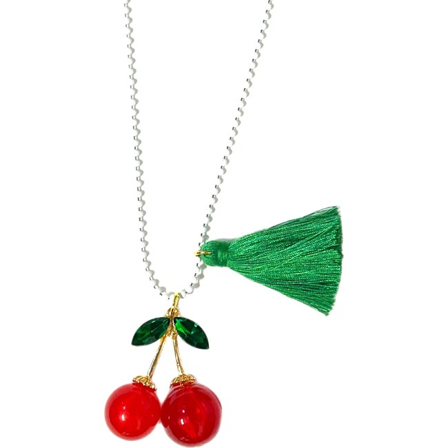 Rhinestone Cherries Necklace