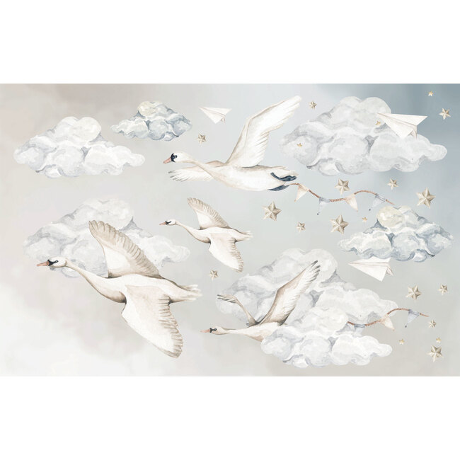 Swans Magic Is Everywhere Wall Decal Set