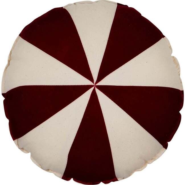 Round Patchwork Pillow, Red Circus