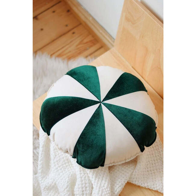 Round Patchwork Pillow, Green Circus - Decorative Pillows - 3