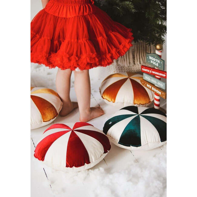 Round Patchwork Pillow, Red Circus - Decorative Pillows - 5