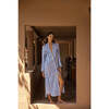 Women's Jude V-Neck Split Cuff Shirt Dress, Aegean Stripe - Dresses - 2