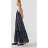 Women's Jacques A-Line Maxi Dress, Dot Print Navy - Dresses - 4