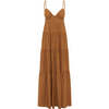 Women's Xiola V-Neck Tiered Maxi Dress, Camel - Dresses - 4