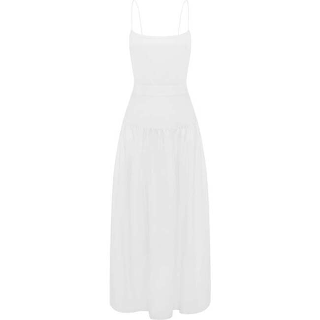 Women's Posy Curved Neck Rouleau Straps Dress, White - Dresses - 5