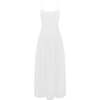 Women's Posy Curved Neck Rouleau Straps Dress, White - Dresses - 5