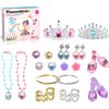 Kids 24 Piece Fairytale Royal Princess Dress Up - Pretend Play Tiara, Jewelry Boutique, Shoes & Fashion Accessories - STEM Toys - 1 - thumbnail