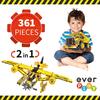 EverPlay 361 Piece 2-In-1 Flying Propeller Airplane & Dump Truck Model Construction Building Brick Block - STEM Toys - 1 - thumbnail