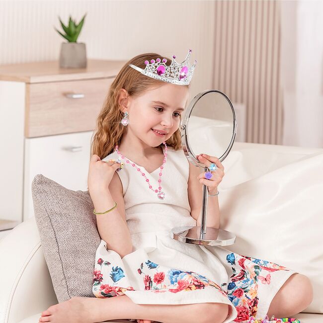 Kids 24 Piece Fairytale Royal Princess Dress Up - Pretend Play Tiara, Jewelry Boutique, Shoes & Fashion Accessories - STEM Toys - 2