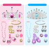 Kids 24 Piece Fairytale Royal Princess Dress Up - Pretend Play Tiara, Jewelry Boutique, Shoes & Fashion Accessories - STEM Toys - 3