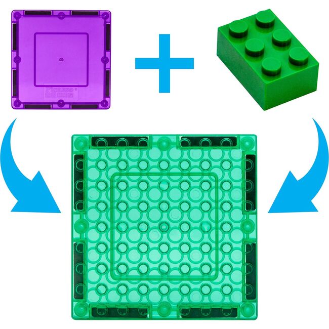512 Piece Magnetic Brick Tile and Brick Building Set - STEM Toys - 3