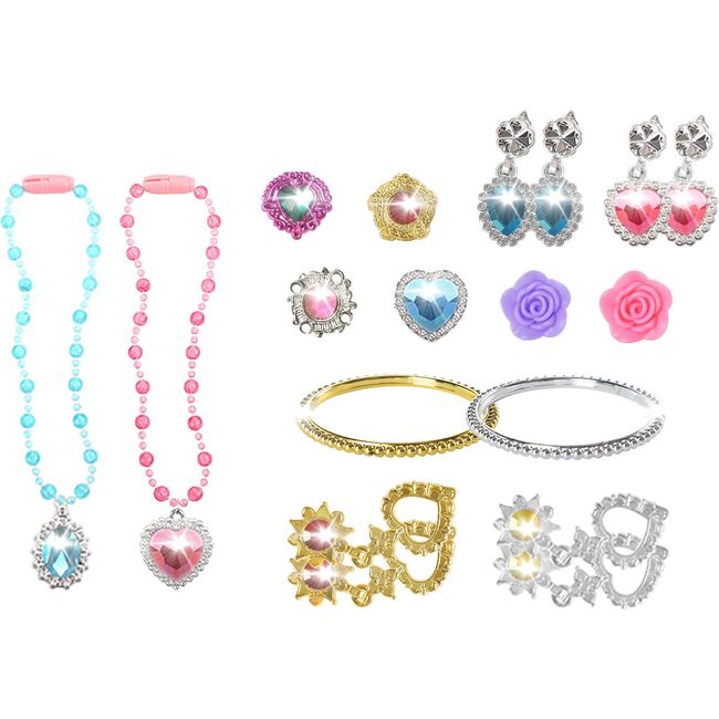 Kids 24 Piece Fairytale Royal Princess Dress Up - Pretend Play Tiara, Jewelry Boutique, Shoes & Fashion Accessories - STEM Toys - 6