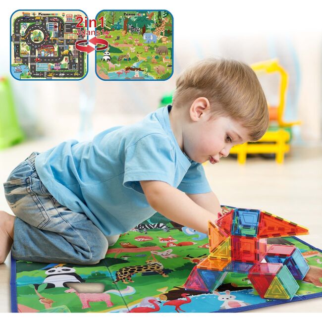 Foldable & Collapsible Reversible Car and Animal Theme Storage Bin - STEM Toys - 5