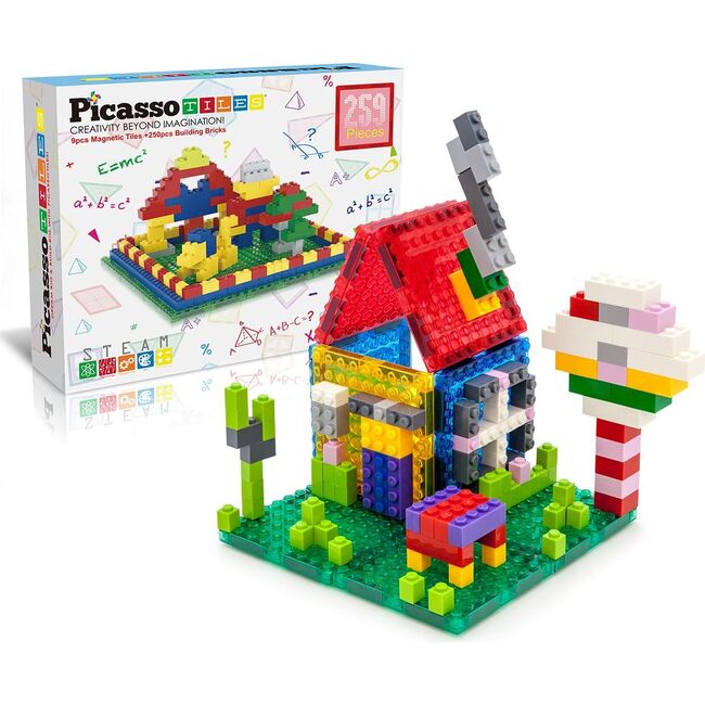 259 Piece Magnetic Brick Tile and Brick Building Set
