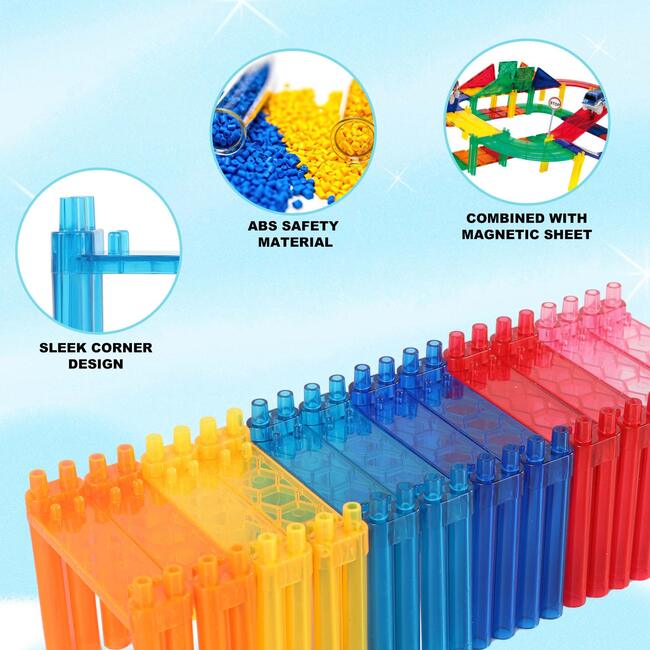 12 Piece Support Column Expansion Supporting Pack for Magnetic Race Car Track Magnet Tile - STEM Toys - 2