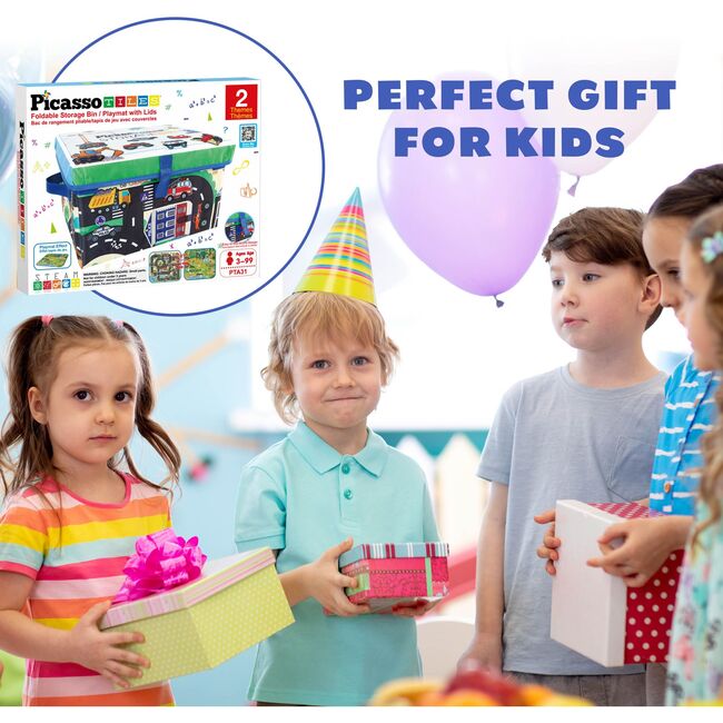 Foldable & Collapsible Reversible Car and Animal Theme Storage Bin - STEM Toys - 7