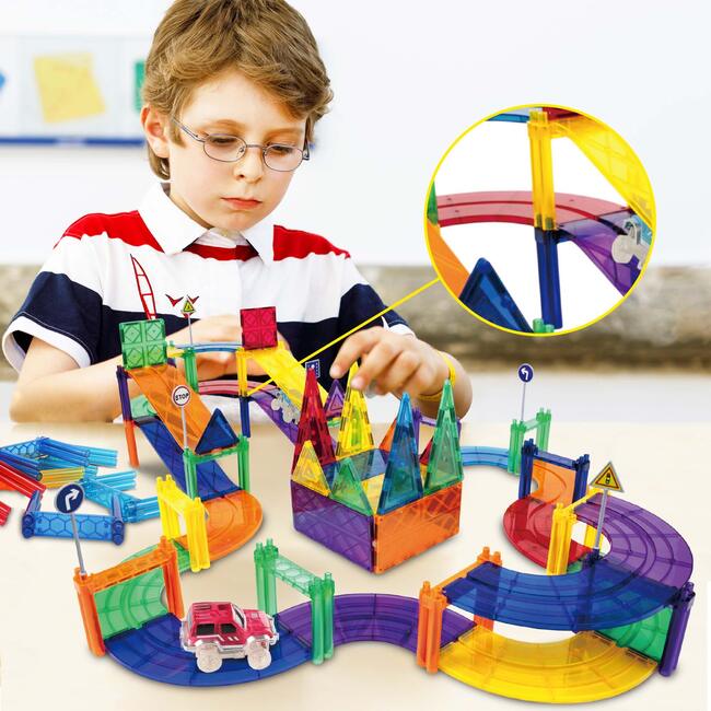 12 Piece Support Column Expansion Supporting Pack for Magnetic Race Car Track Magnet Tile - STEM Toys - 4