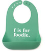 F For Foodie Wonder Bib, Green - Bibs - 1 - thumbnail