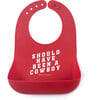 Cowboy Wonder Bib, Red - Bibs - 1 - thumbnail