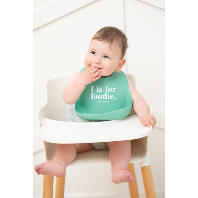 F For Foodie Wonder Bib, Green - Bibs - 2