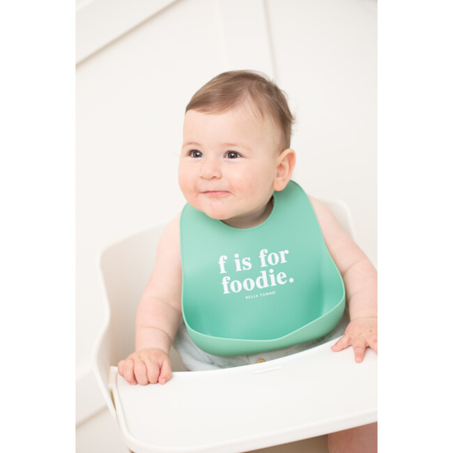 F For Foodie Wonder Bib, Green - Bibs - 3