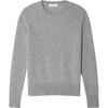 Women's Essential Cashmere Crew Neck Sweater, Grey Heather - Sweaters - 1 - thumbnail